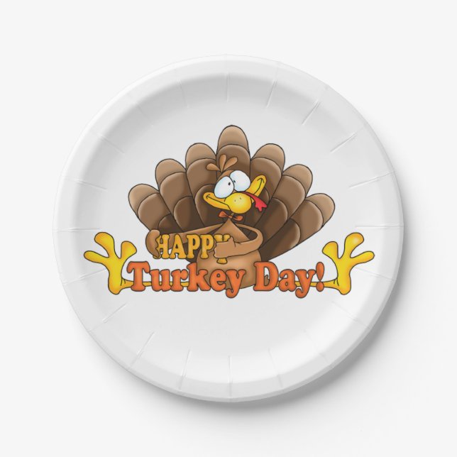 Thanksgiving Custom Paper Plates/Turkey Day Plate (Front)