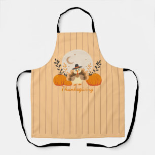 Thanksgiving Cute Orange Turkey Pumpkin Apron