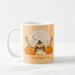Thanksgiving Cute Orange Turkey Pumpkin Coffee Mug