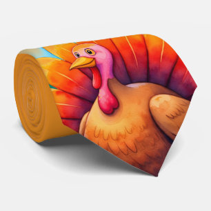 Thanksgiving, Cute Turkey,Thankful for You Tie