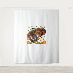 Thanksgiving Dabbing Turkey Monster Truck Tapestry
