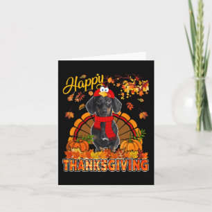 Thanksgiving Dachshund Wearing Turkey Costume Fall Card