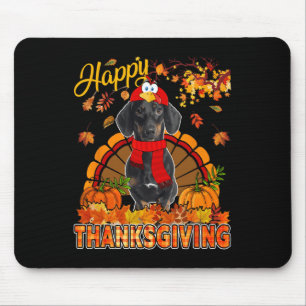 Thanksgiving Dachshund Wearing Turkey Costume Fall Mouse Mat