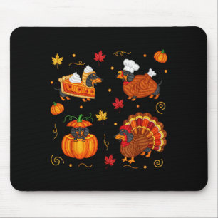 Thanksgiving Dachshund Weiner Dog Turkey Cute Pump Mouse Mat