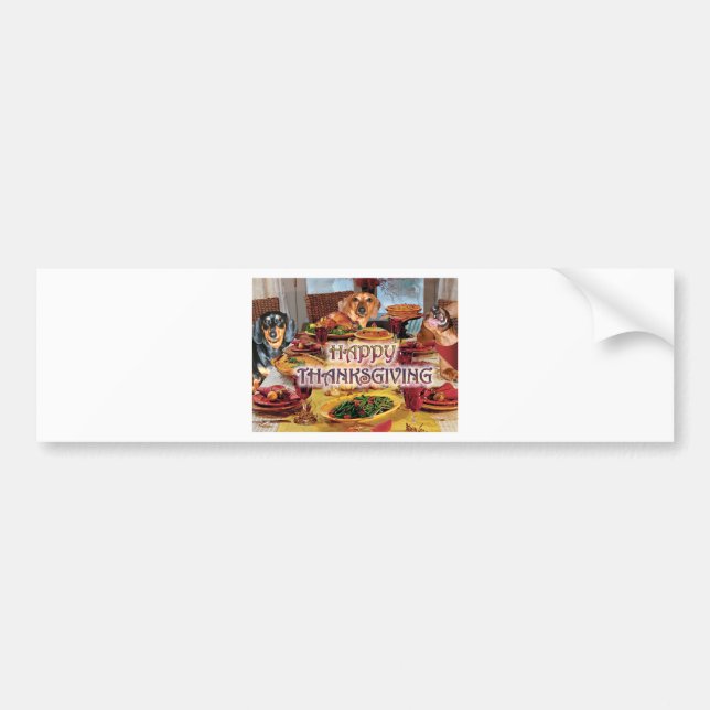 Thanksgiving Dachshunds Bumper Sticker (Front)