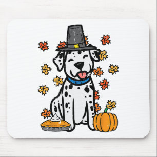 Thanksgiving Dalmatian Cute Fall Autumn Dog Men Wo Mouse Mat