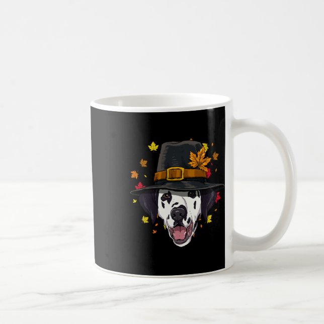 Thanksgiving Dalmatian Pilgrim Turkey Day Autumn F Coffee Mug (Right)
