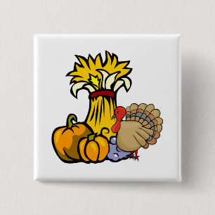 Thanksgiving Day 15 Cm Square Badge