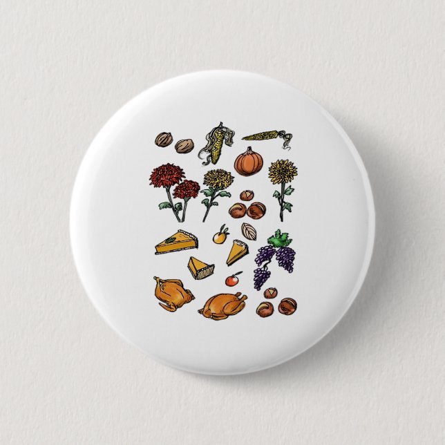 Thanksgiving day autumn attributes Classic T-Shirt 6 Cm Round Badge (Front)