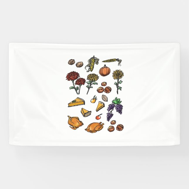Thanksgiving day autumn attributes Classic T-Shirt Banner (Horizontal)