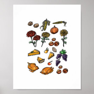 Thanksgiving day autumn attributes Classic T-Shirt Poster