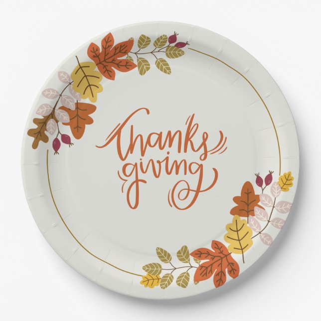 Thanksgiving Day Bowls for Family Paper Plate (Front)