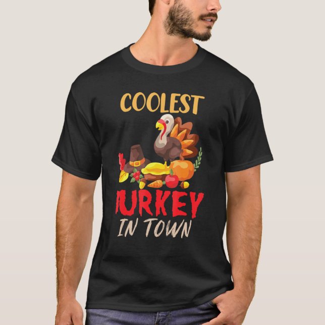 Thanksgiving Day Boys Kids Girl Cutest Turkey In T T-Shirt (Front)