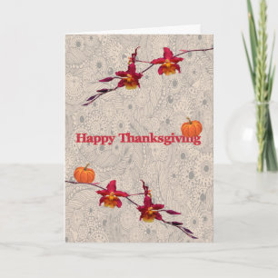Thanksgiving Day Card with Orchids