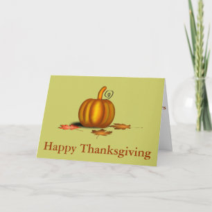 Thanksgiving Day Card With Pumpkin