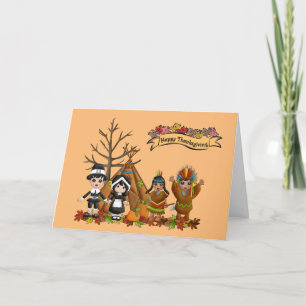 Thanksgiving day children holiday card