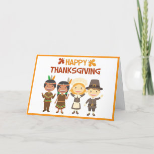 Thanksgiving day children holiday card