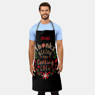 Thanksgiving Day Cooking Crew. Personalized name Apron