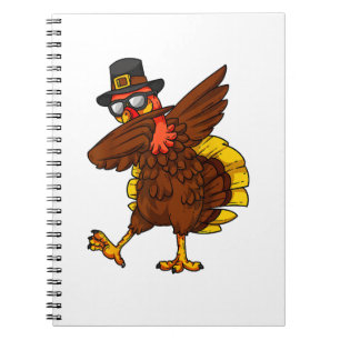 Thanksgiving Day Dabbing Turkey Pilgrim Boys Girls Notebook