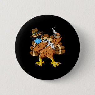 Thanksgiving Day Dabbing Turkey Pilgrim Boys Kids 6 Cm Round Badge