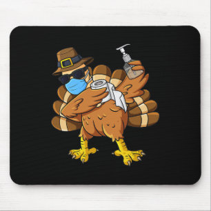 Thanksgiving Day Dabbing Turkey Pilgrim Boys Kids  Mouse Mat