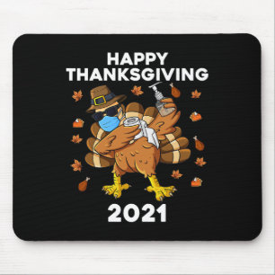 Thanksgiving Day Dabbing Turkey Pilgrim Fun Boys K Mouse Mat
