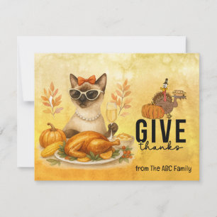 Thanksgiving Day for Cat Lovers Holiday Card