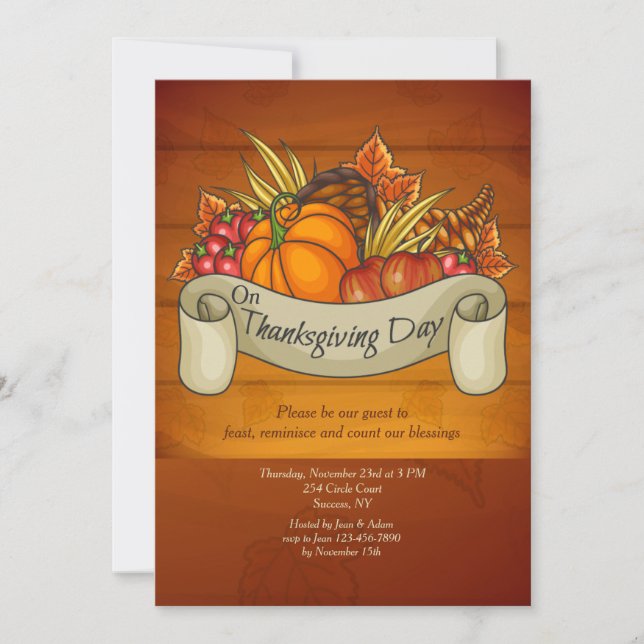 Thanksgiving Day Harvest Invitation (Front)
