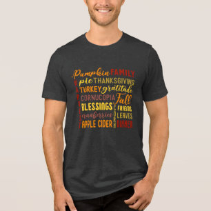 Thanksgiving Day Men's T-Shirt Tri-Bl Tri-Blend Shirt