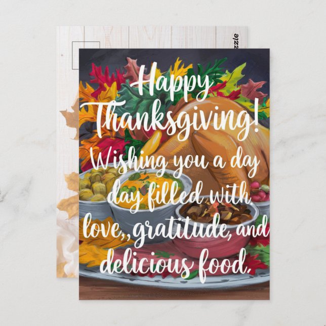 Thanksgiving Day of Love and Gratitude Postcard (Front/Back)