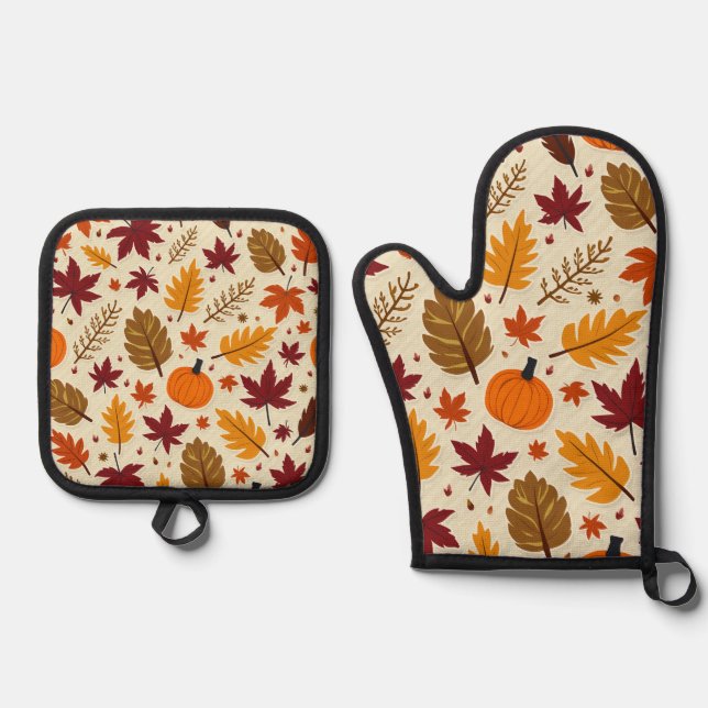 Thanksgiving Day Oven Mitt and Pot Holders Oven Mitt & Pot Holder Set (Front)