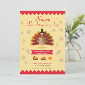 Thanksgiving Day Party Invitation Flyer Template