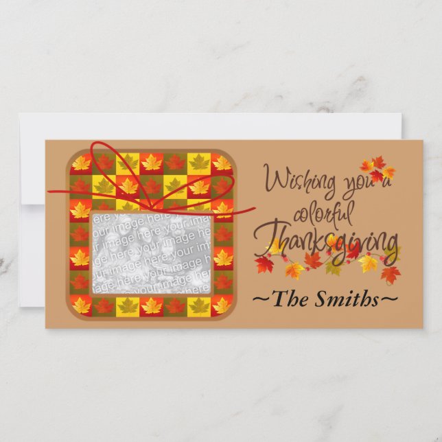 Thanksgiving Day Personalised Holiday Card (Front)