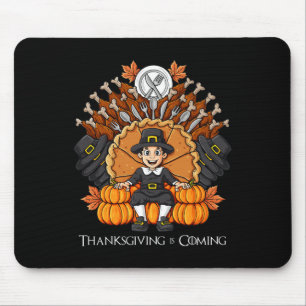 Thanksgiving Day Pilgrim Throne Fun Boys Girls Kid Mouse Mat
