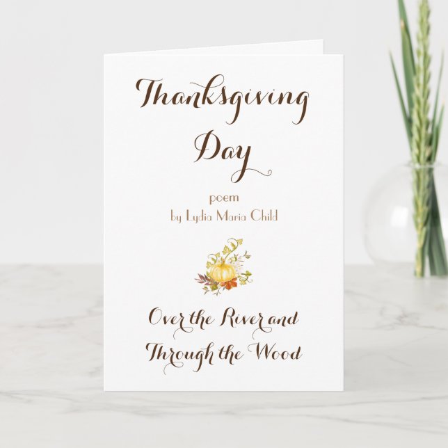 Thanksgiving Day Poem Holiday Card (Front)