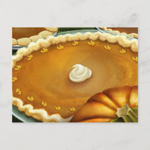 Thanksgiving Day Pumpkin Pie Postcard