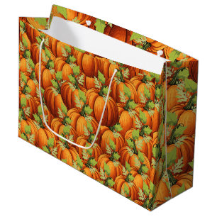 THANKSGIVING DAY PUMPKINS  LARGE GIFT BAG