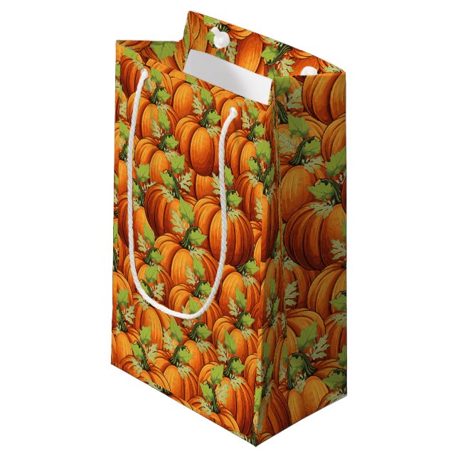 THANKSGIVING DAY PUMPKINS  SMALL GIFT BAG (Front Angled)