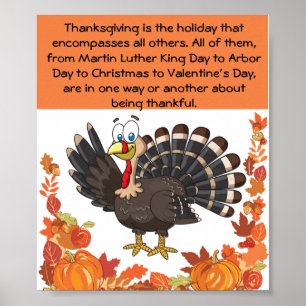 Thanksgiving Day quote of gratitude and thankful Poster