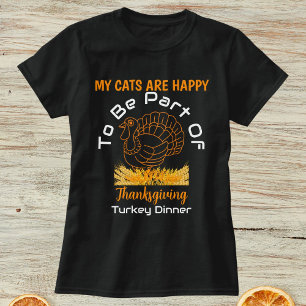 Thanksgiving Day Turkey Dinner Cats Personalised T-Shirt