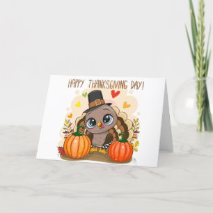 Thanksgiving day turkey Folded Holiday Card