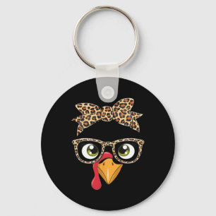 Thanksgiving Day Turkey Leopard Gles For Women Lad Key Ring