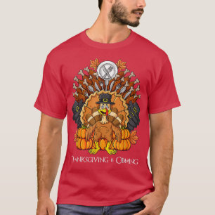 Thanksgiving Day Turkey Throne Funny Boys Girls Ki T-Shirt