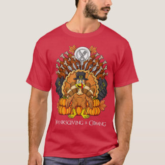 Thanksgiving Day Turkey Throne Funny Boys Girls Ki T-Shirt