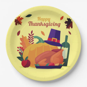 Thanksgiving Decoration Celebration Paper Plate