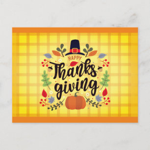 Thanksgiving Decoration Celebration Postcard