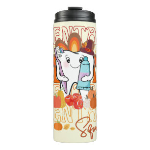 Thanksgiving Dental Squad Festive Dental Team  Thermal Tumbler