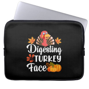 Thanksgiving Digesting Turkey Face Laptop Sleeve