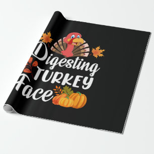Thanksgiving Digesting Turkey Face Wrapping Paper