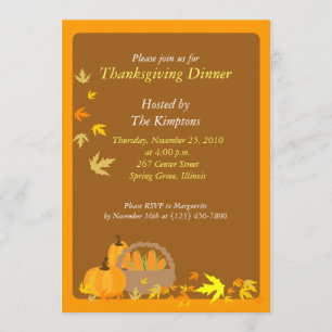 Thanksgiving Dinner 5x7 Harvest invitation